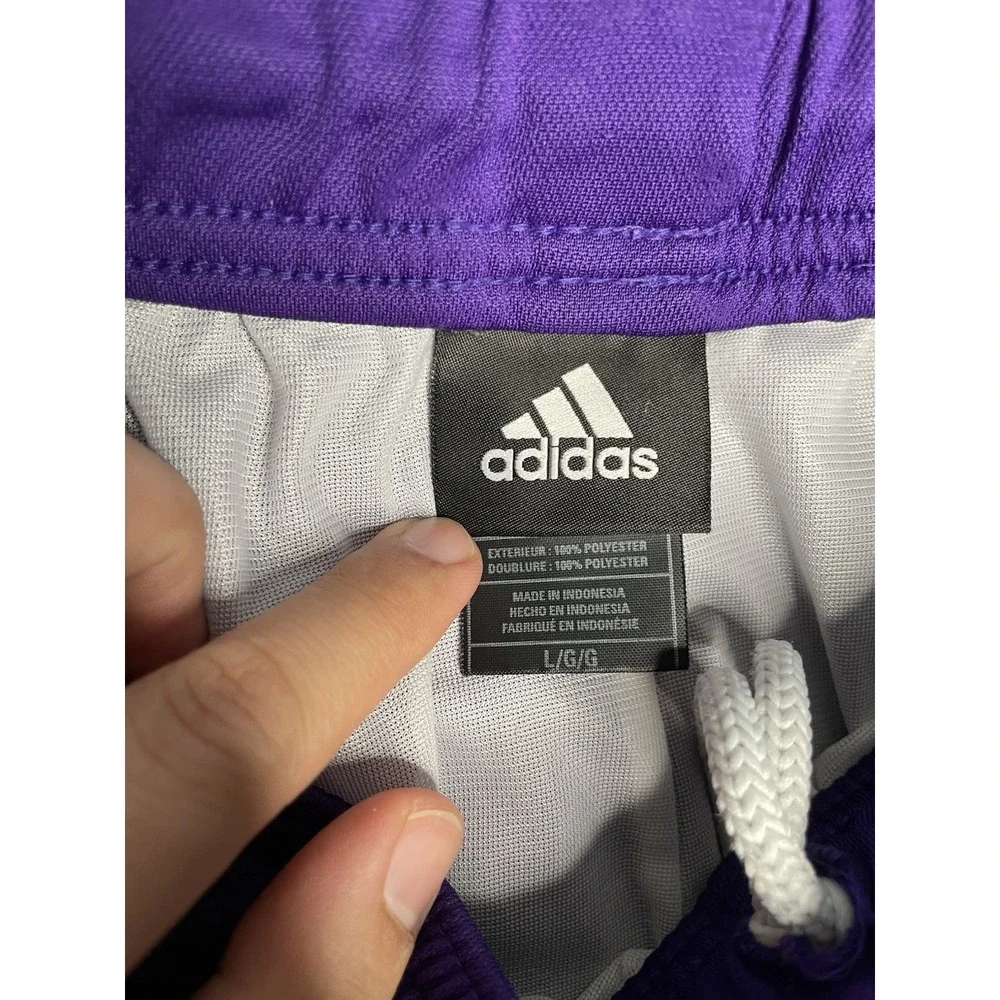 Vintage Adidas NBA LA Lakers Basketball Shorts Mens Large Purple‎ Gold White